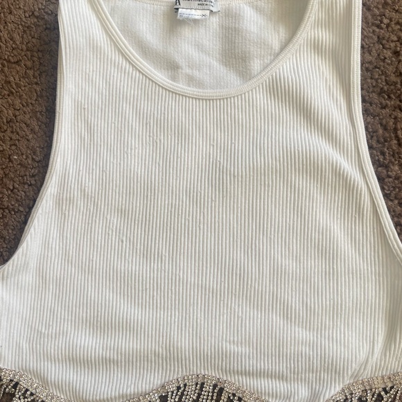 Zara Cream Tank Top with Beaded Fringe - Picture 4 of 10